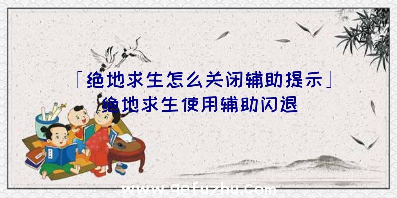 「绝地求生怎么关闭辅助提示」|绝地求生使用辅助闪退